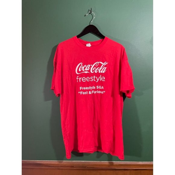 Coca- Cola Freestyle - Men's Red Short Sleeve T-Shirt - Size XL - Picture 2 of 5